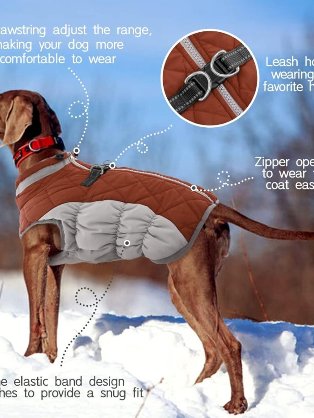 FUAMEY Dog Coat for Large Dogs